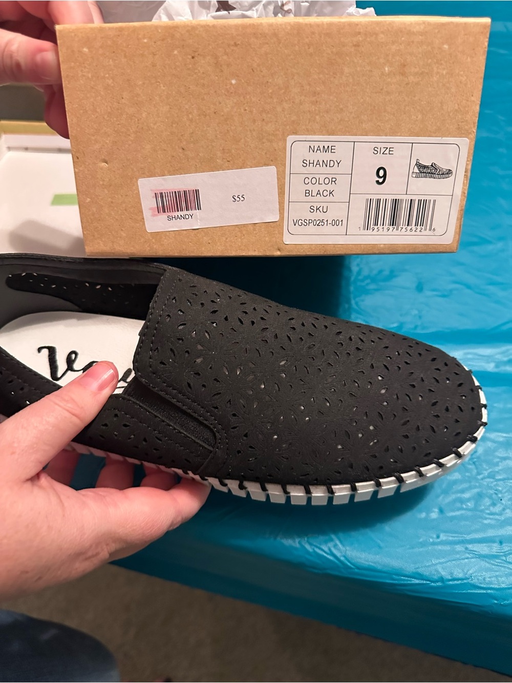 Boutique Black Canvas Women’s Shoe. White Soles. Brand New Never Worn